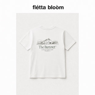 ●fletta bloom韩国小众TheBarnnet八奶小房子短袖复古圆领T恤