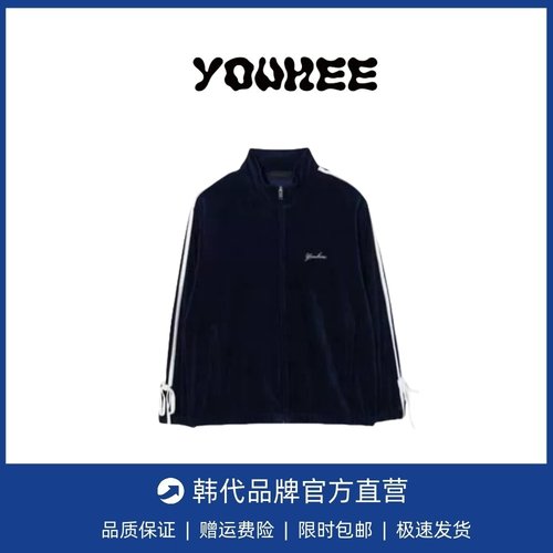 【现货】韩国YOUHEE  张元英同款蝴蝶结绑带绒面运动套装外套长裤