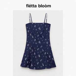 ●fletta bloom韩国Notyourrose系带花卉吊带裙碎花度假风纯欲女