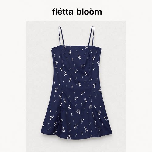 ●fletta bloom韩国Notyourrose系带花卉吊带裙碎花度假风纯欲女