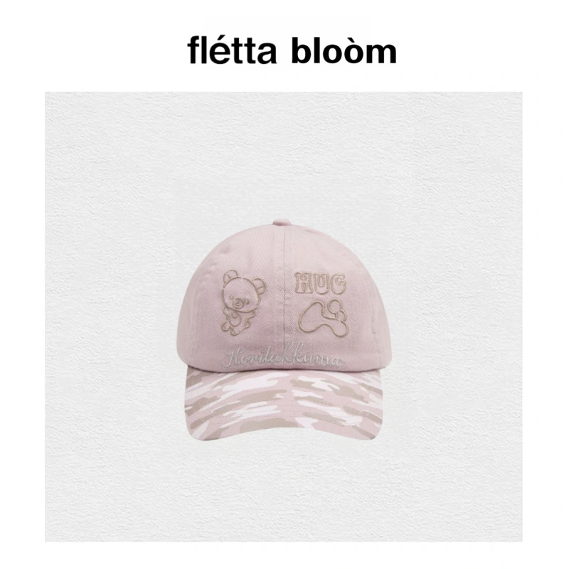 【现货】fletta bloom韩国hugyourskin轻松熊联名波点刺绣棒球帽