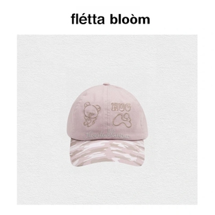 【现货】fletta bloom韩国hugyourskin轻松熊联名波点刺绣棒球帽