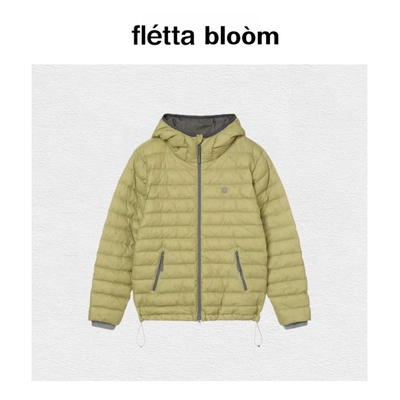 【现货】fletta bloom韩国设计绗线90鸭绒连帽羽绒服韩系保暖外套