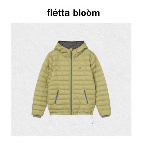 【现货】fletta bloom韩国设计绗线90鸭绒连帽羽绒服韩系保暖外套