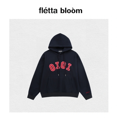 【现货】fletta bloom韩国潮牌oioi字母连帽卫衣女rose朴彩英刺绣