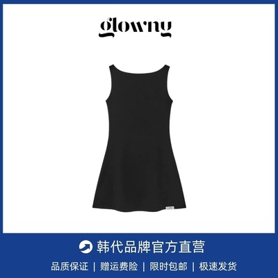 【现货】韩国glowny法式气质连衣裙背心吊带裙子收腰显瘦A字短裙
