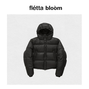 bloom韩国小众90鹅绒保暖抽绳连帽短款 fletta 羽绒服外套 现货