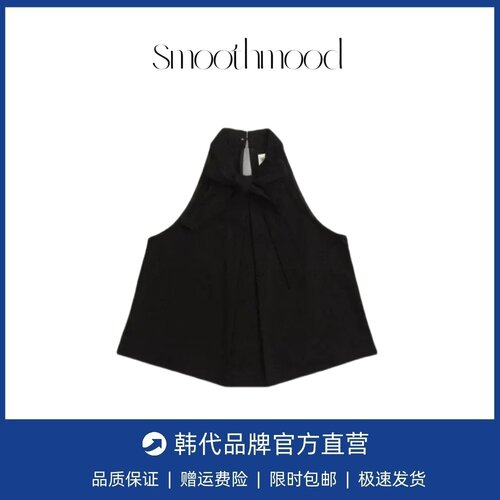 【现货】韩国小众smoothmood优雅蝴蝶结系带性感无袖挂脖背心上衣