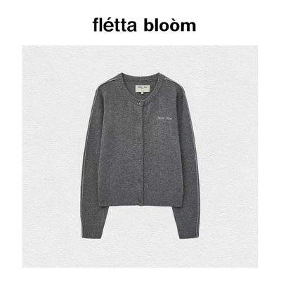 【现货】fletta bloom韩国小众潮牌matin kim纯色针织开衫女毛衣