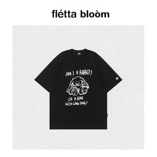 【现货】fletta bloom韩国小众潮牌NGC大耳兔子短袖女夏天宽松T恤