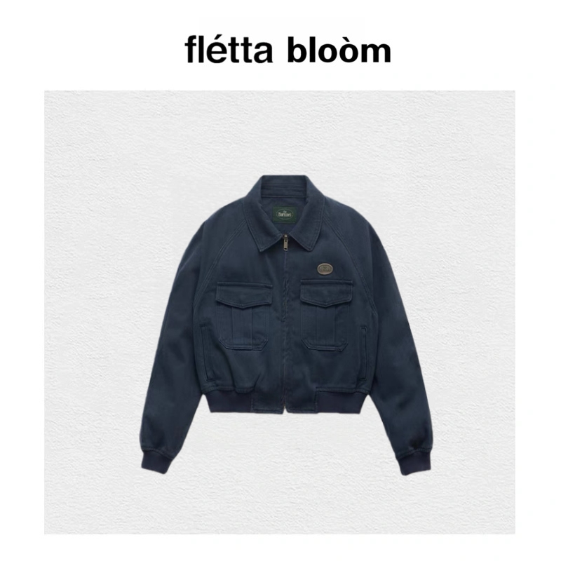 【现货】fletta bloom韩国thebanrnnet八奶夹克韩系翻领拉链外套