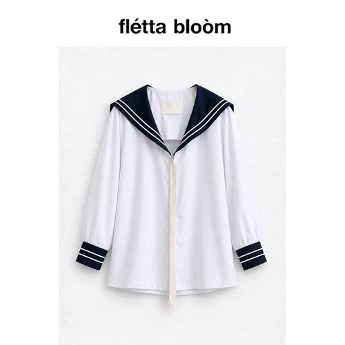 ●fletta bloom freckle海军领宽松衬衫女韩东大门设计感休闲外套