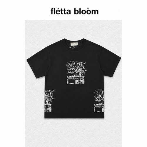 ●fletta bloom韩国Matin Kim涂鸦字母圆领短袖t恤宁艺卓宽松上衣