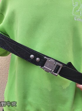 2代 钛合金皮带 钛合金MT微技术非洲野牛皮眼镜蛇扣头内外腰皮带