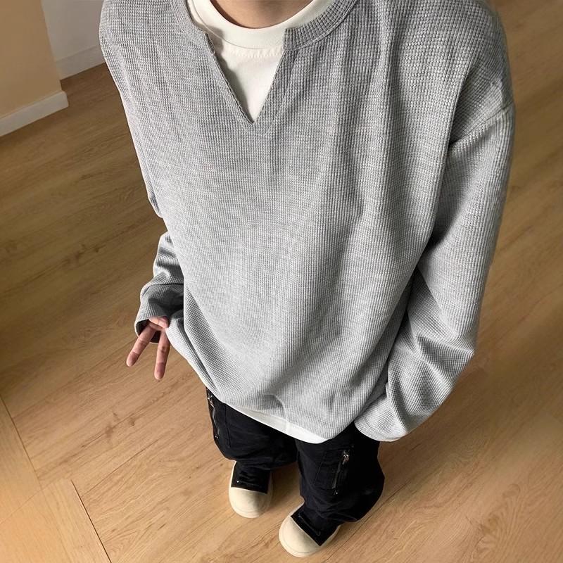 假两件重磅卫衣男生春秋季新款