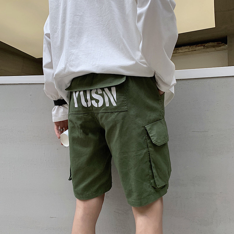 夏季男士休闲中裤潮流宽松工装短裤青少年韩版五分裤潮牌运动裤子