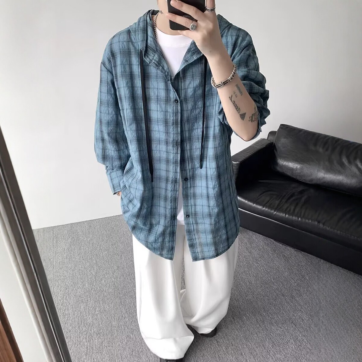 英伦风轻薄微皱防晒衣服男夏季