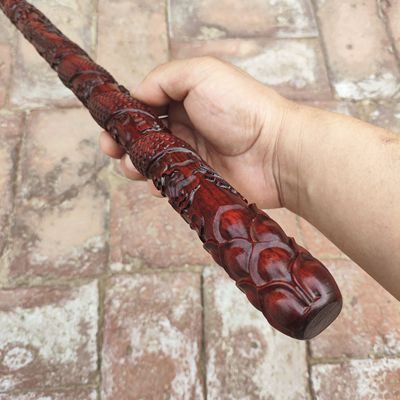 盘龙棍车载防身龙杖紫檀木纯实木浮雕整根一体户外健身棍文玩包邮