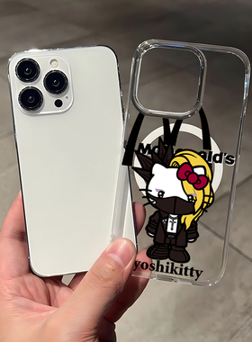 ins可爱KT卡通yoshikitty苹果16ProMax手机壳iPhone15PLUS透明14磁吸13保护套12高级感magsafe三星S24凯蒂猫