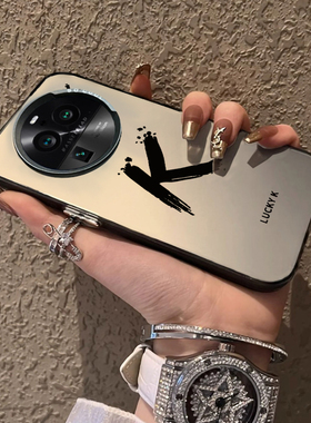 简约手写英文字母个性OPPOFindX8Ultra手机壳6真我GT5保护套RENO11Pro小众一加Ace2高级感磨砂定做情侣简约新