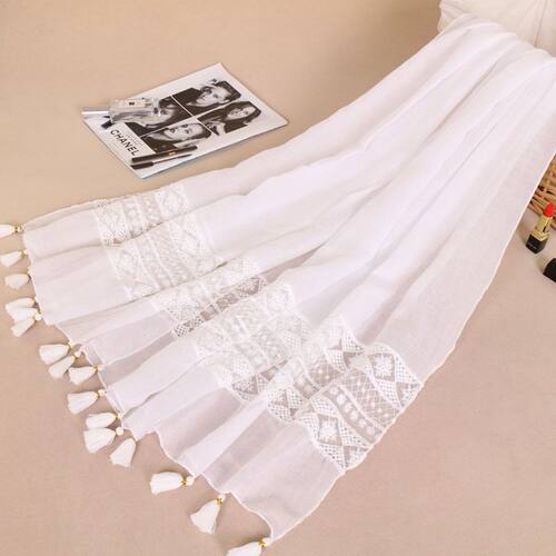 Thickened women lace scarf cotton linen shawl BS529 棉麻披肩