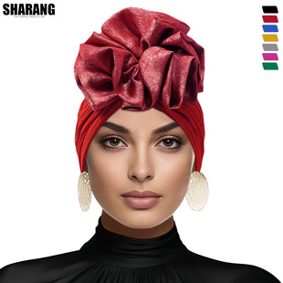 欧美时尚小众套头帽子大花演出帽非洲包头帽舞台帽中东头巾帽 hat