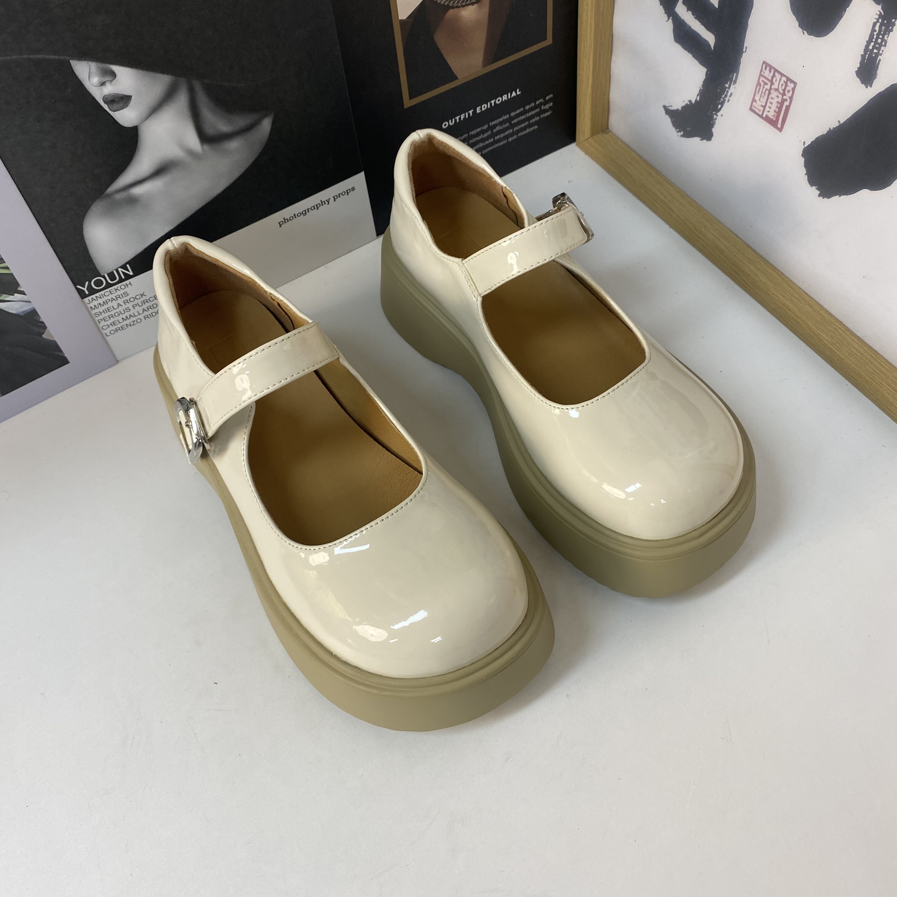 36码2025新款春季松糕厚底大头鞋复古配裙子日系JK小皮鞋玛丽珍鞋