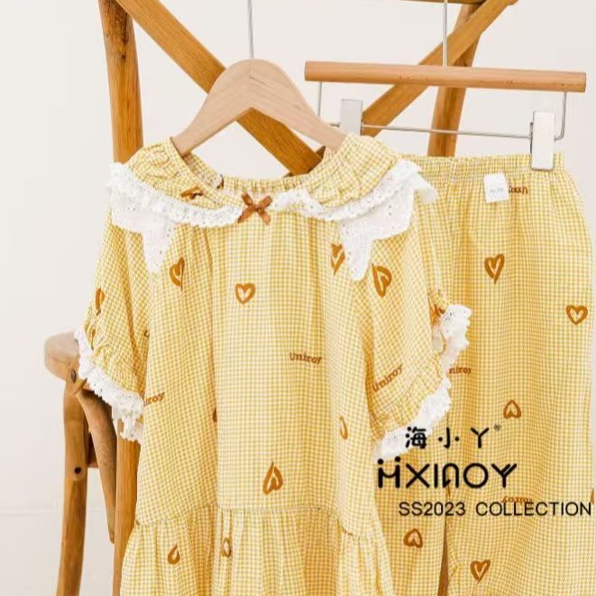海小丫-夏款家居服睡衣可爱少女短袖套装空调服 232320图片