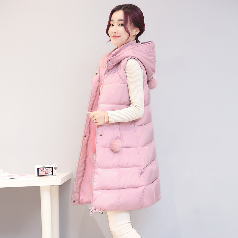 羽绒棉服马夹外套加厚女中长款2马夹