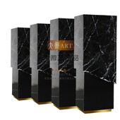 艺术雕塑摆台底座残缺大理石黑白根天然大理石摆台自然纹理现代简