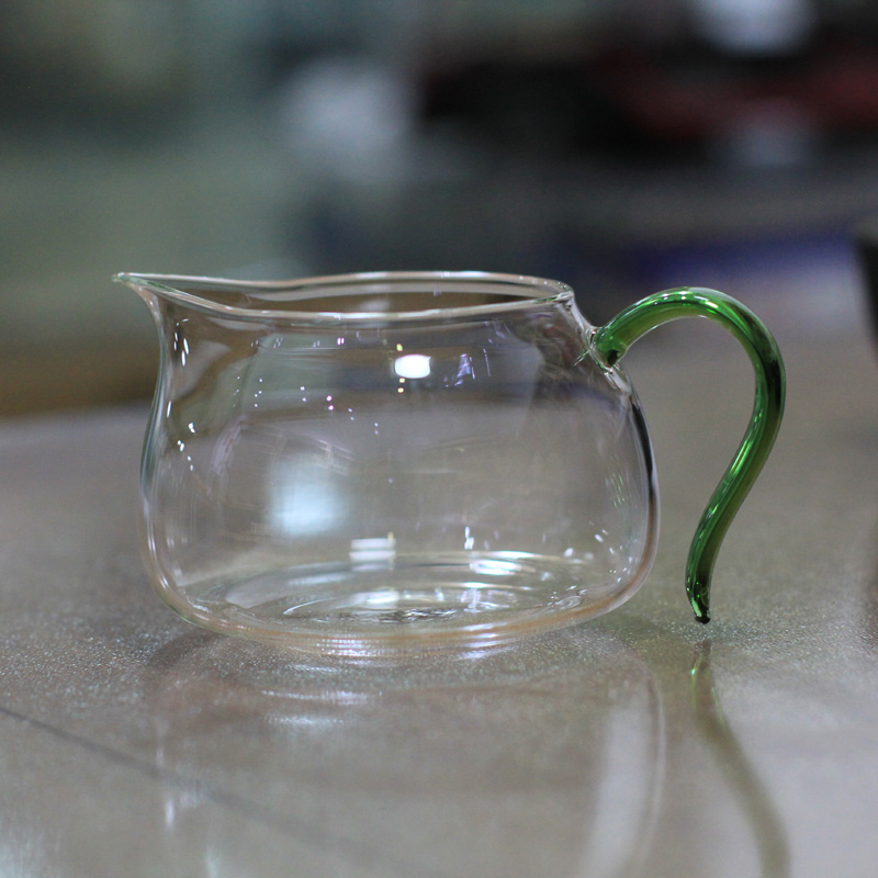弘建茶器 偏把茶海 高硼玻璃耐高温加厚公道杯 倒茶分汤器 匀杯