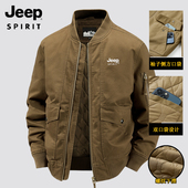 JEEP 立领外套 复古休闲工装 SPIRIT吉普夹克男秋冬季 夹棉加厚美式