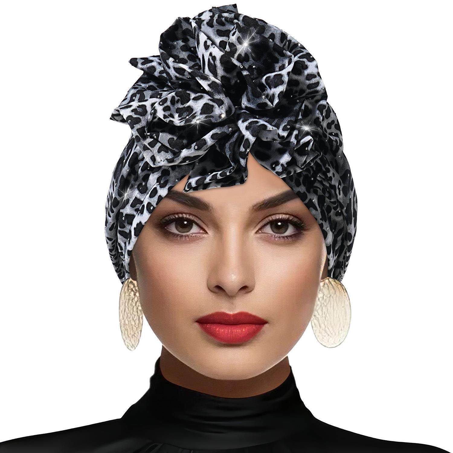 热卖爆款欧美风优雅豹纹满钻复古玫瑰花弹力头巾包头帽,服饰配件/皮带/帽子/围巾,帽子,淘宝优惠券,粉丝福利购,淘宝优惠卷