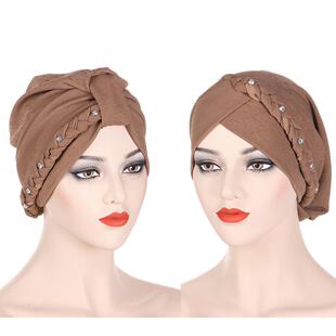 新款多色两带钉钻辫子帽侧面辫子方块辫子