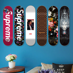 Supreme装饰滑板墙壁广告陈列网红时尚酒吧挂件双翘板面