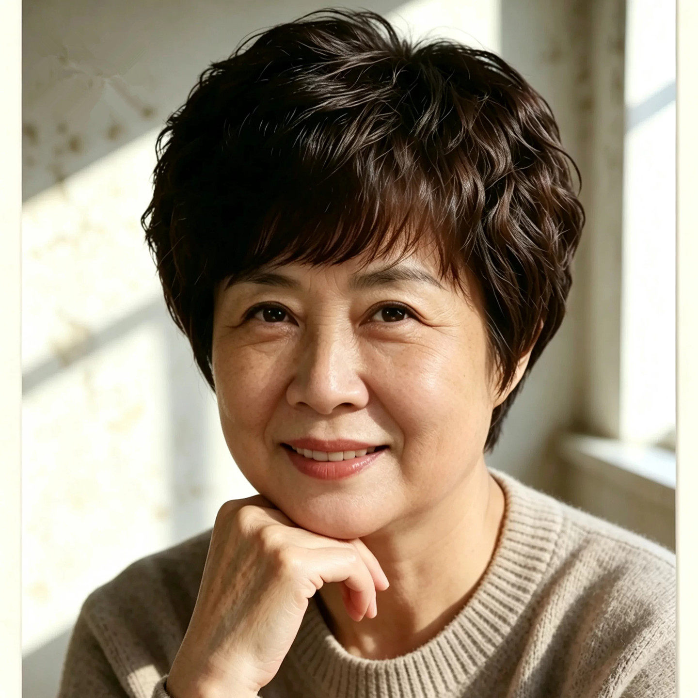 假发女短发全头套真人发丝全真发短卷发中老年妈妈减龄假发套轻薄