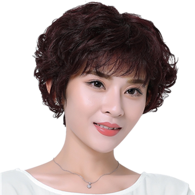 全头套中年自然蓬松假发女短发