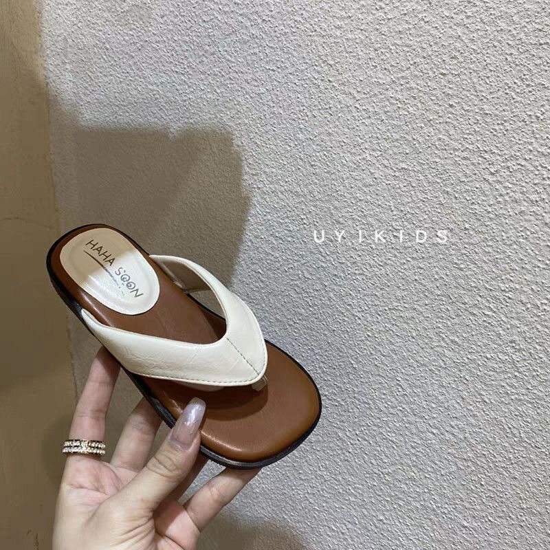 韩版童鞋2025女童夏季新款时尚豹纹夹脚人字拖儿童外穿沙滩凉拖鞋
