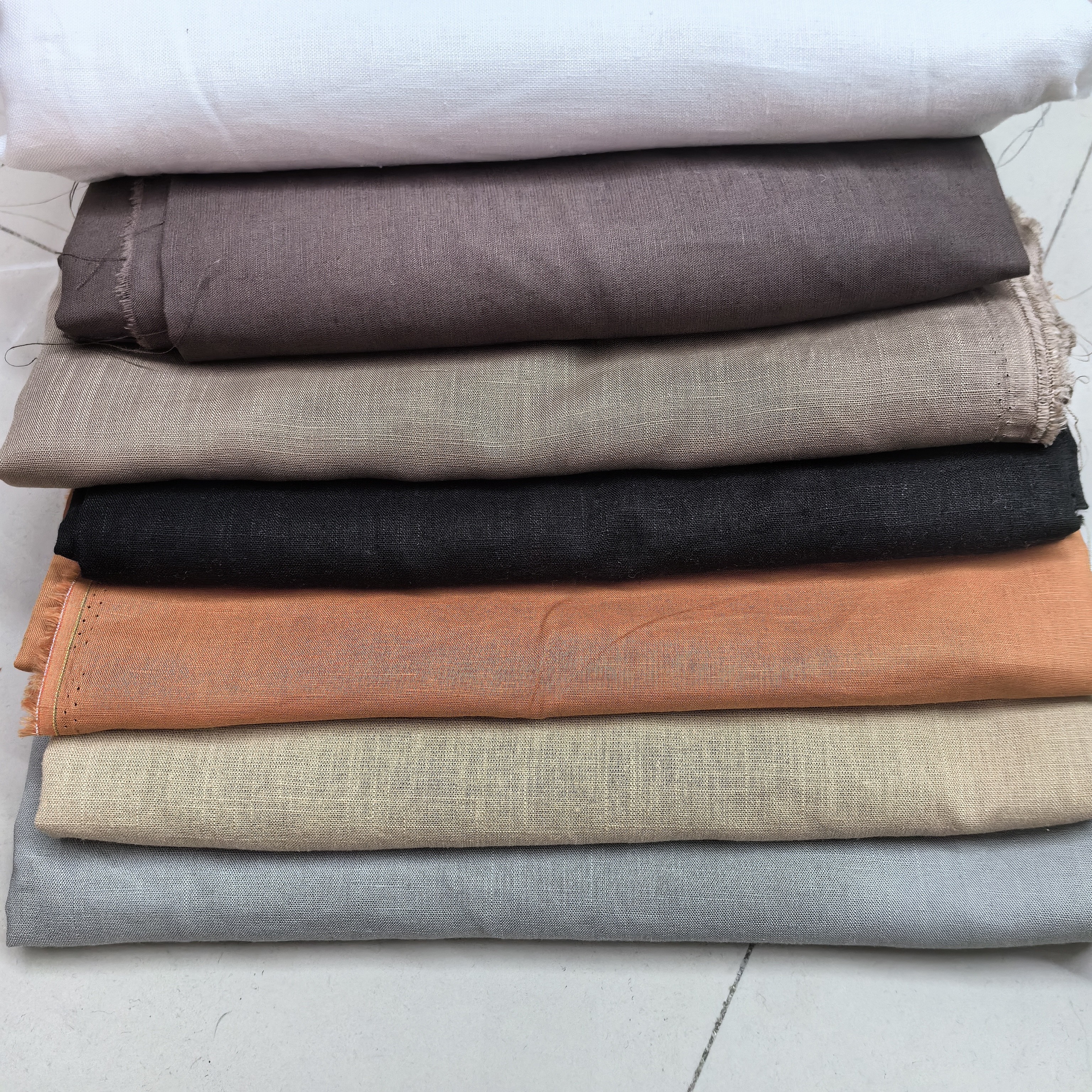 棉麻布料服装面料纯色苎麻亚麻桌布手工DIY布头按斤清仓处理包邮