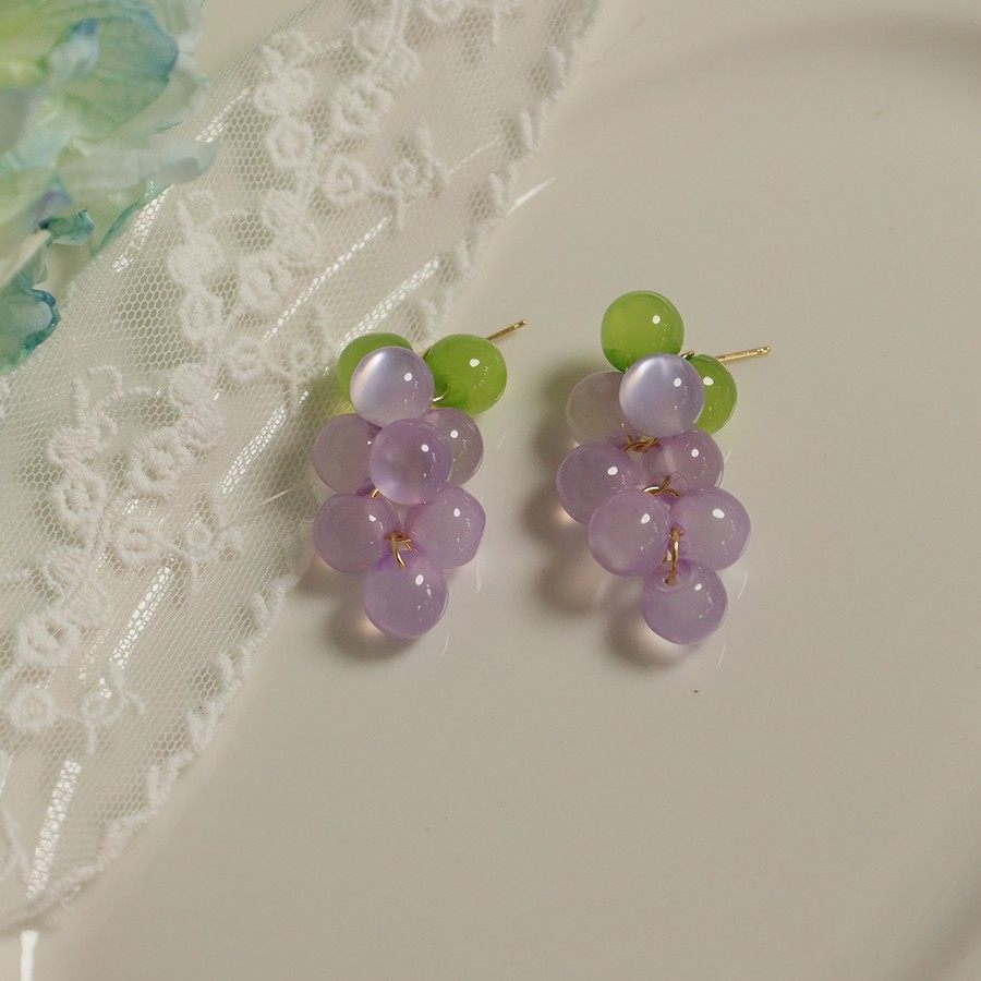 葡萄串耳环女小众设计感gj气质耳钉2025新款爆款耳饰,饰品/流行首饰/时尚饰品新,耳环,淘宝优惠券,粉丝福利购,淘宝优惠卷