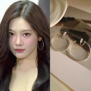 夸张大圈圈蚊香耳夹秋冬显脸瘦耳饰品小众设计gj感无耳洞耳夹女