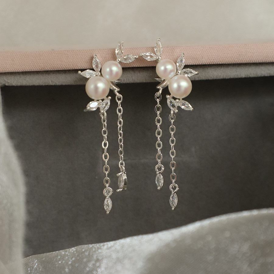 流苏蚊香盘耳夹无耳洞耳环女长款链条式耳饰