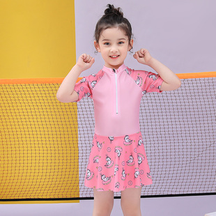 儿童泳衣女童小中大童女孩公主温泉连体裙式 宝宝速干防晒沙滩泳装