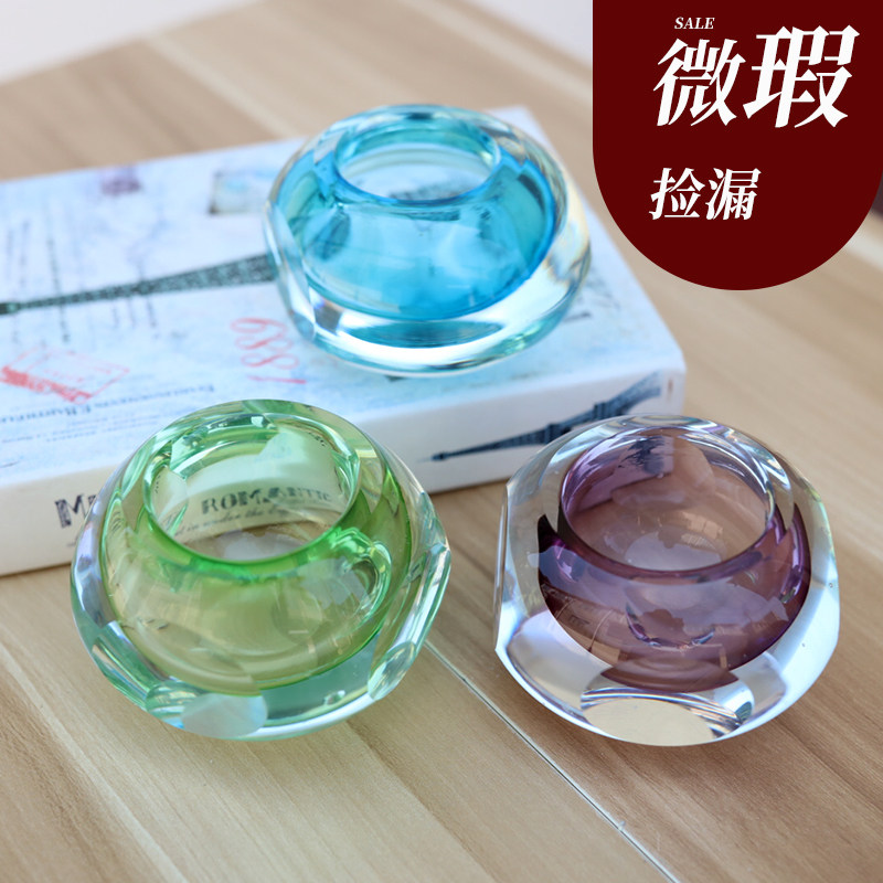 轻奢琉璃花瓶高级感软装饰品客厅插花现代玻璃蜡台会议桌玄关摆件