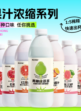 新品博多家园青提果汁浓浆蜜桃益多多果汁树莓山楂果汁饮料水果茶