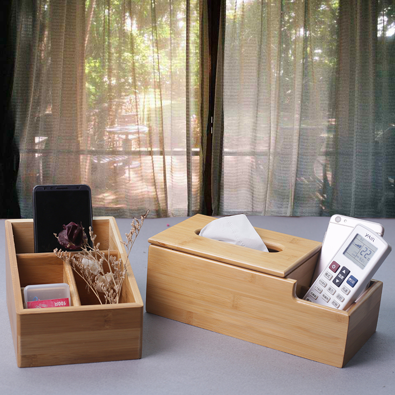 竹制家居创意风多功能餐厅收纳盒