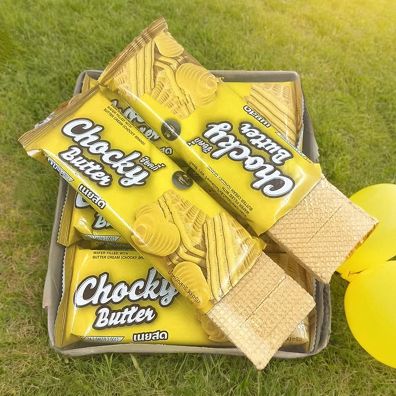 泰国进口威化饼干黄油味比斯奇果屋巧客芝士夹心脆零食品独立小包