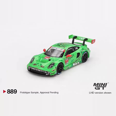 MINI GT1:64  #889  保时捷911 GT3 R#77 绿恐龙 889汽车模型