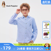 新款 暇步士童装 2026春装 衬衫 大童学院风休闲衬衣儿童上衣 男童长袖