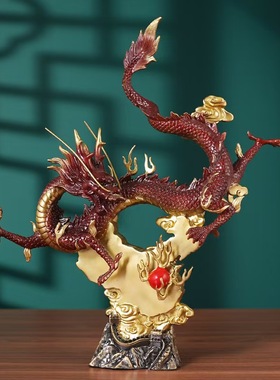 黄铜家居店铺开业摆件华夏神龙